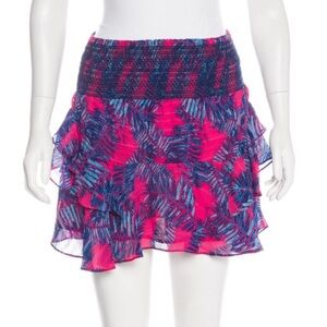 Tanya Taylor Silk Ruffle Mini Skirt